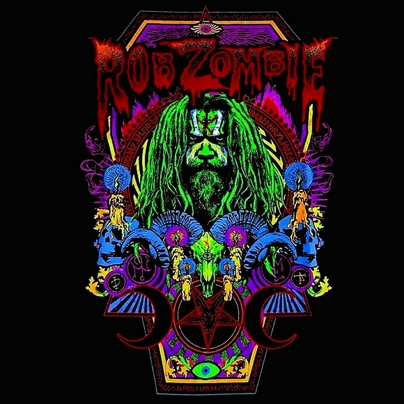Rob Zombie Retro Art Necropolis Coffin Shirt - Picture 3 of 3